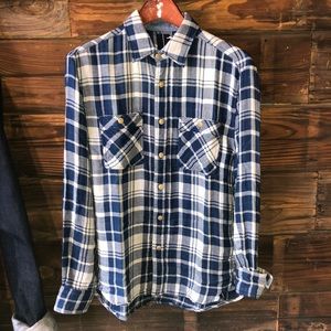 Men’s Hand Dyed Indigo Flannel (Size: Large)